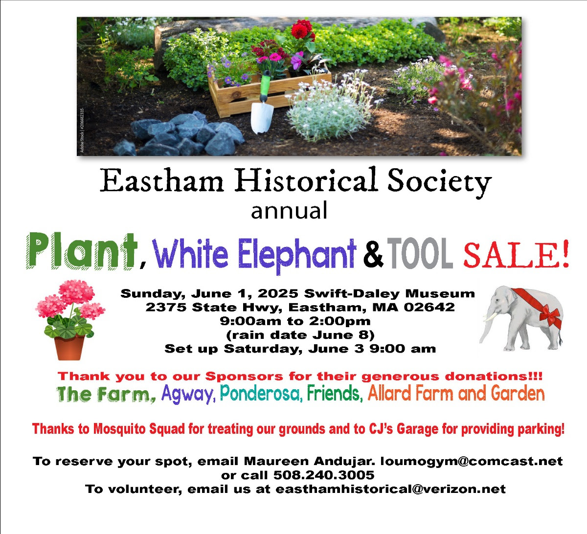 sun 1 jun 2025: annual plant, tool, & white elephant sale
