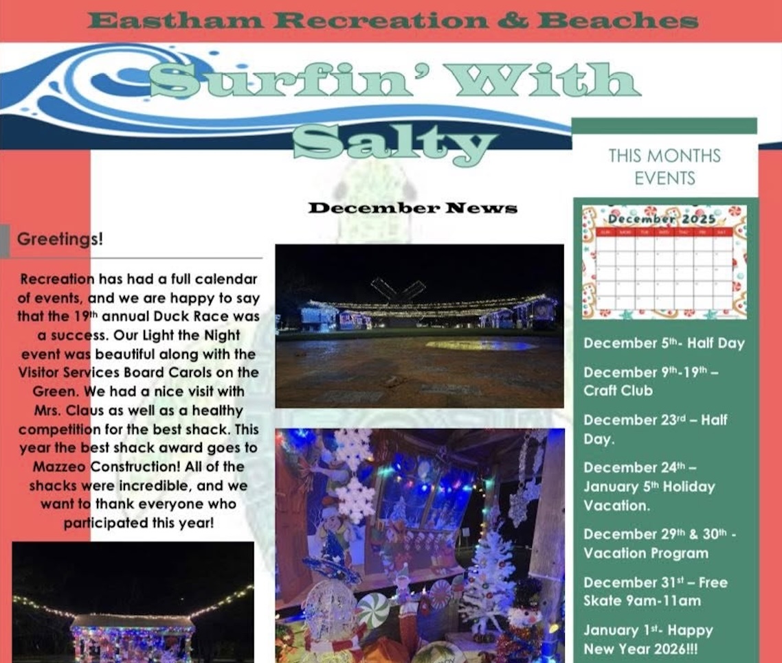 dec newsletter: eastham rec & beaches